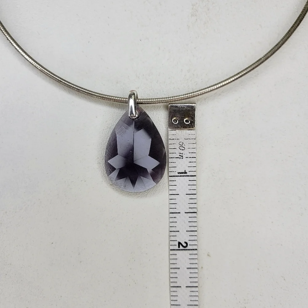 Amethyst Wire Teardrop Pendant Necklace